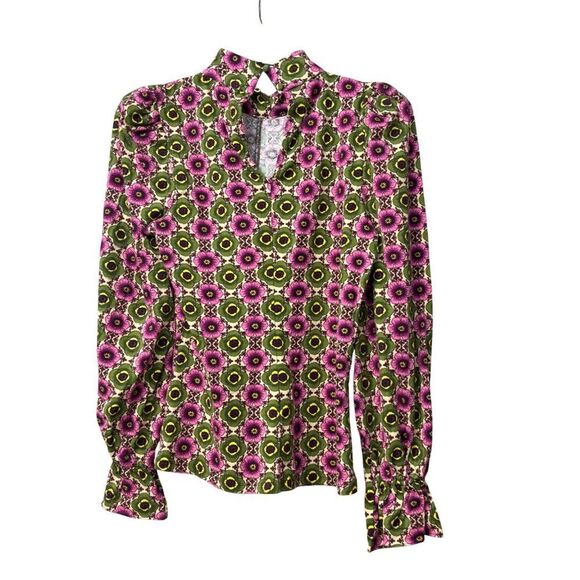 INC International Concepts Printed Ruffled Top, Bev Floral, Sz. S - Picture 11 of 12